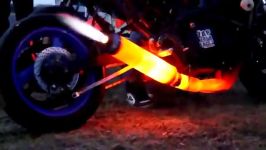 FIRE THROWING Motorcycle Exhaust like F1 Formula car