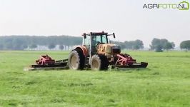 Rare Renault Atles 936 RZ mowing grass with Lely triple