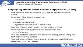 Lesson 07  Installing vCenter 5 as a Linux Appliance