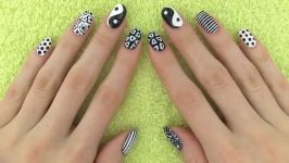 Nail Art in Black and White Monochrome Nails