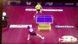 حرکت نمایشی در پینگ پنگ توسط ژوژین نفر دوم رنکینگ تنیس