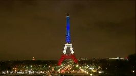 برج ایفل رنگ پرچم سه رنگ فرانسه را به خود گرفت