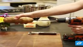 Peel your potatoes with a drill