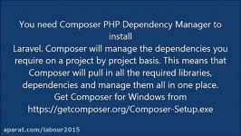 نصب فریمورک laravel