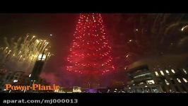 نور افشانی  رقص نور برج دبی تحویل سال 2015 دبی