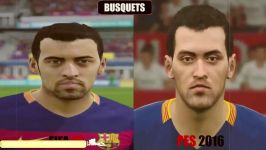 مقایسه بازیکنان بارسلونا در FIFA 16و PES 16