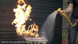 صحنه آهسته آب ریختن روی آتش the slow mo guys