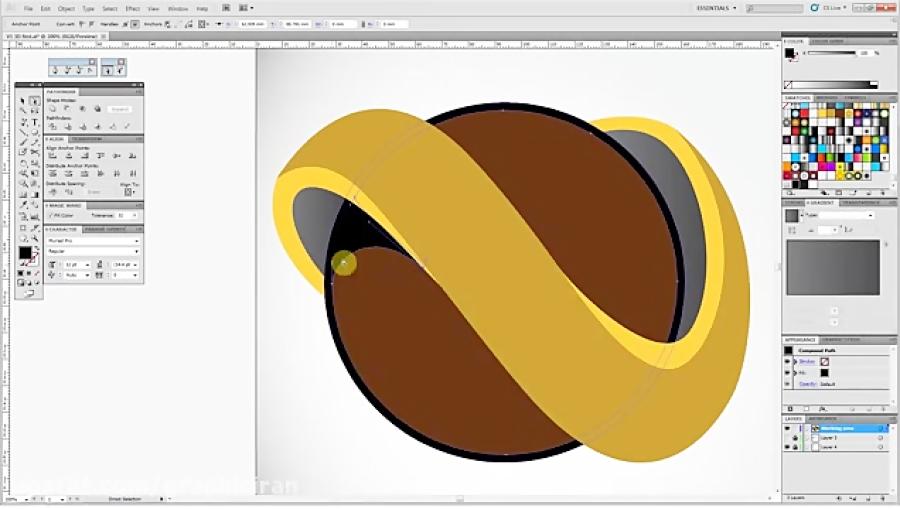آموزش ساخت لوگو سه بعدی ادوب ایلوستریتور Illustrator