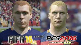 FIFA 16 vs PES 2016 BARCELONA Face Comparison