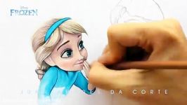 Drawing  Little Elsa and Anna