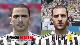 PES 2016 vs FIFA 16 Juventus Player Faces Comparison