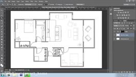 Adobe Photoshop CS6  Rendering a Floor Plan  Part 3