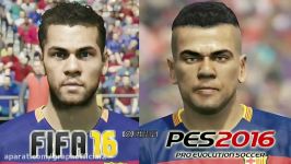 مقایسه چهره بازیکنان بارسلونا در PES16 FIFA16