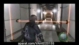 صحنه اکشن پریدن لیان وسط لیزرهاResident evil4