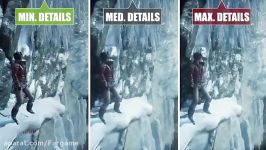 گرافیک Rise of the Tomb Raider حداقل حداکثر جزئیات