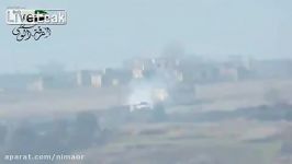 شلیک موشک تاو به سمت تانک ارتش سوریه