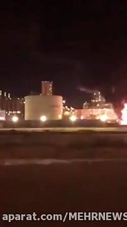 ادامه آتش سوزی در شهرک صنعتی در شرق عربستان