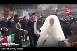 حضور عروس داماد در راهپیمایی 22 بهمن ساری