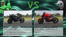 درگ Kawasaki Ninja H2R هایابوسا.دوک.بی ام و مرسدس