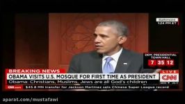 دیدار باراک اوباما برای اولین بار مسجدی در آمریکا