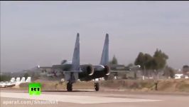 استقرار جنگنده ببر روسی سوخو35 در لازقیه سوریه