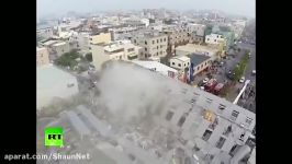 نجات صدها نفر از فرو ریختن ساختمان زلزله تایوان