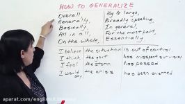 Conversational English – How to Generalize