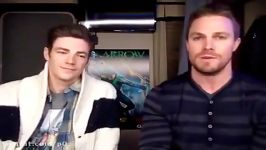 Grant Gustin and Stephen Amell recorded