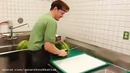 رکورد بریدن هندوانه در 21 ثانیه