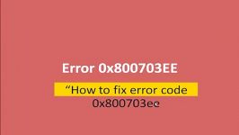 how to fix error code 0x800703ee windows 7  YouTube