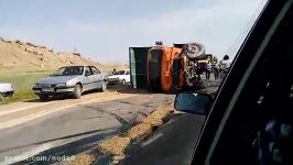 تصادف وحشتناک پراید کمپرسی در جاده گچساران به بهبهان