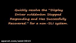 آموزش Display driver stopped responding and has recover