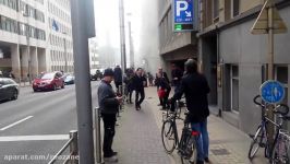 لحظه انفجار در مترو بروکسل بلژیک