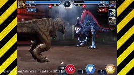 تی رکس VS اسپاینوسورس در بازی Jurassic World