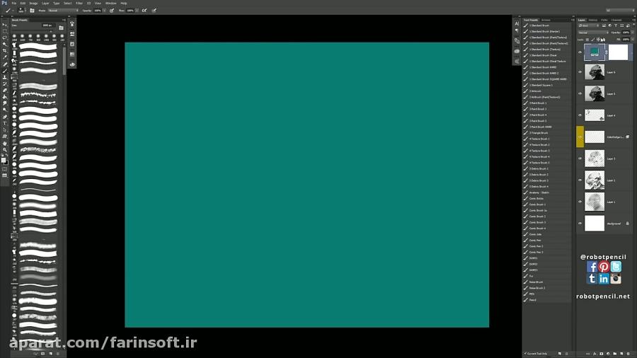 دانلود آموزش طراحی نقاشی دیجیتال بوسیله براش های ف...