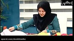 آموزش دوخت سارافون دوختنیها www.dookhtaniha.ir