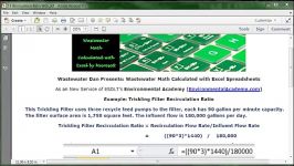 calculate trickling filter recirculation ration