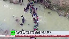 هزاران نفر مهاجران جان گذشته عبور رودخانه مرزی