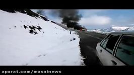 آتش گرفتن یک خودروی مگان در ییلاق ماسال