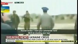 درگیری لفظی بین هواداران اوکراین نظامیان روسیه