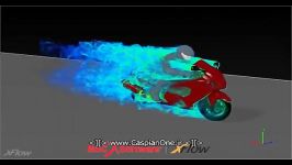 Flow around a motorbike