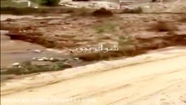 لحظه طغیان رودخانه خشک در عربستان بخاطر بارش شدید باران