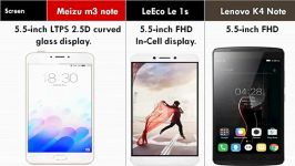 مقایسه Meizu m3 note LeEco Le 1s Lenovo Vibe K4 No