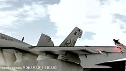 جنگنده های هورنت F 18 بر روی ناو جولان میدهند