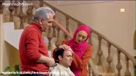 فیلم تراشیدن موی سر نیما فلاح توسط مهران مدیری