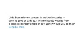 Should I build links using article directories