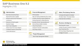 SAP Business One 9.2 Highlights