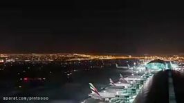 تایم لپس فرود هواپیماهای مسافری در فرودگاه دوبی