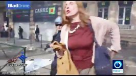 خشونت باورنکردنی پلیس فرانسه علیه یک زنِ معترض