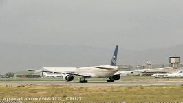 تیک آف بویینگ 777 هواپیمایی سعودی فرودگاه مهرآباد